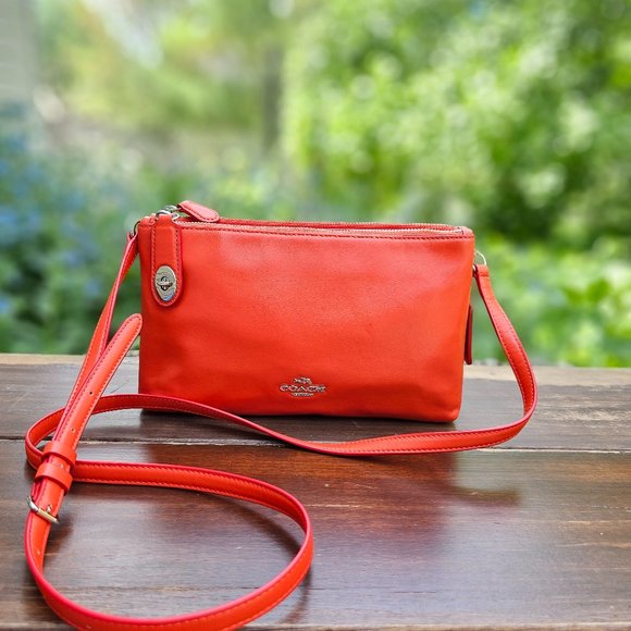 Coach Handbags - Coach Crossbody Red Clutch Purse 36552, pre-owned like new condition